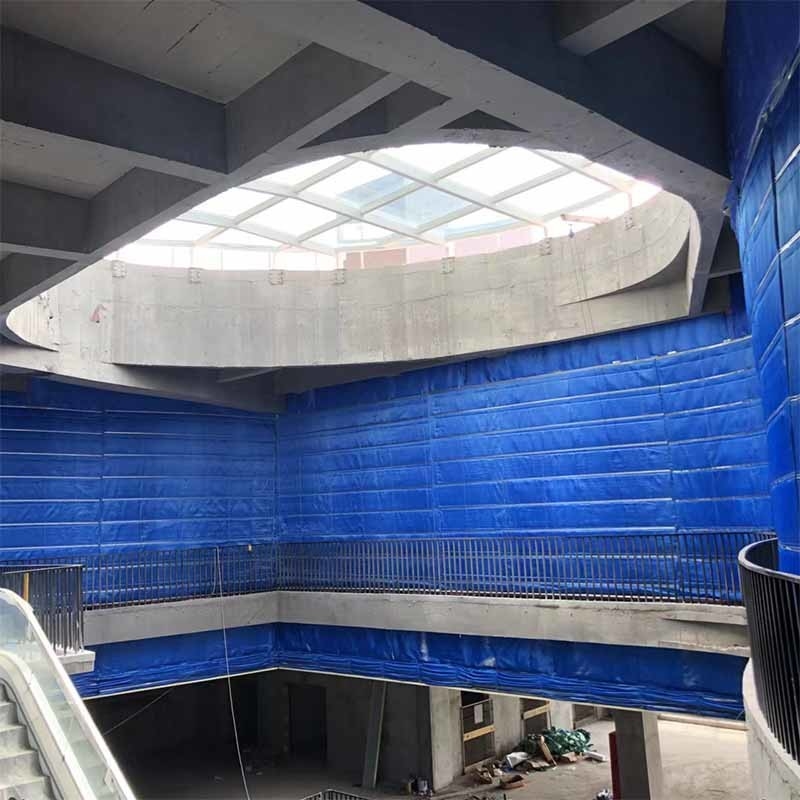 Blue Inorganic Fire Roller Shutter Wall Mounted Polymer Door Total Solution